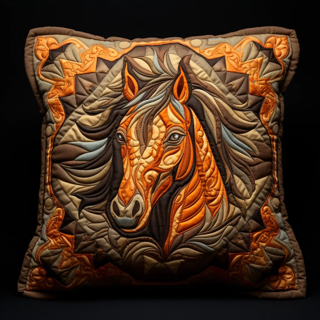 Horse TAI060324023 Quilted Pillow Case