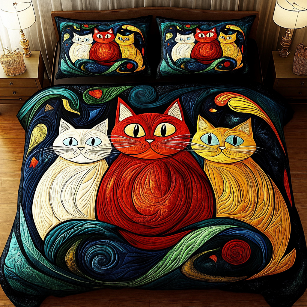 Cats TAI201124214 Quilt Bedding Set