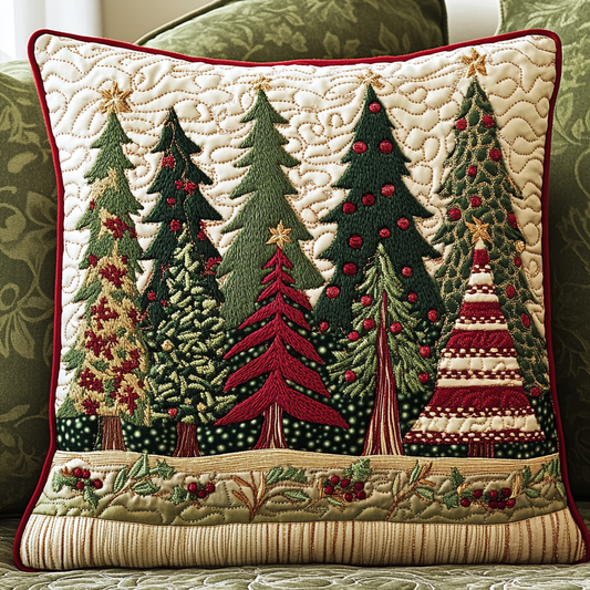 Christmas Tree TAI141124409 Quilted Pillow Case