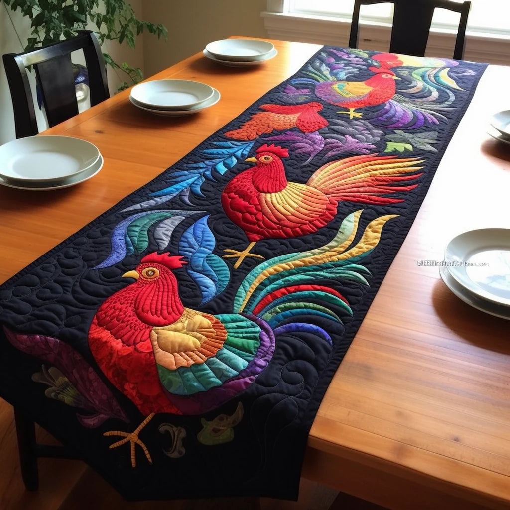 Chicken TAI221223230 Quilted Table Runner