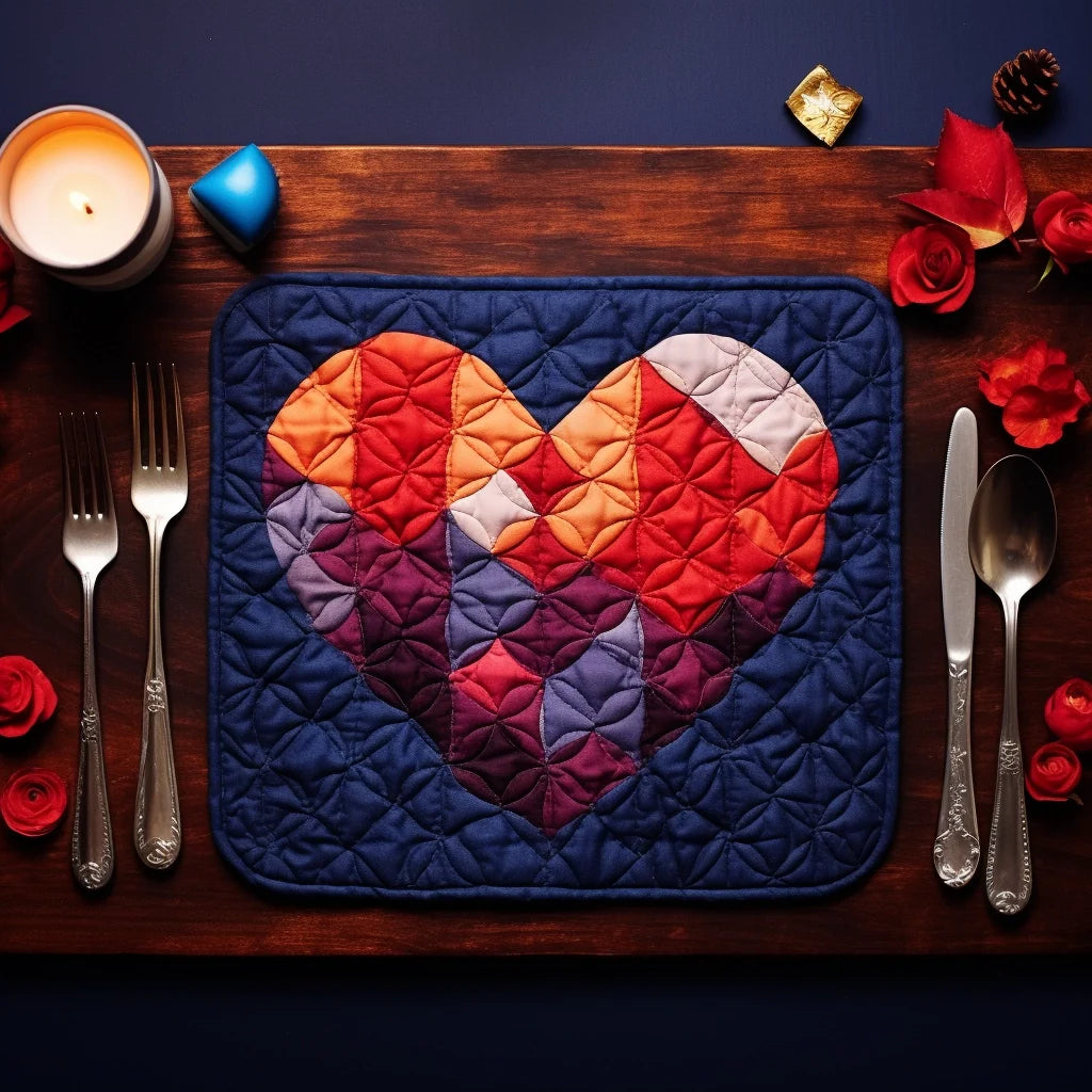 Heart TAI260224243 Quilted Placemats