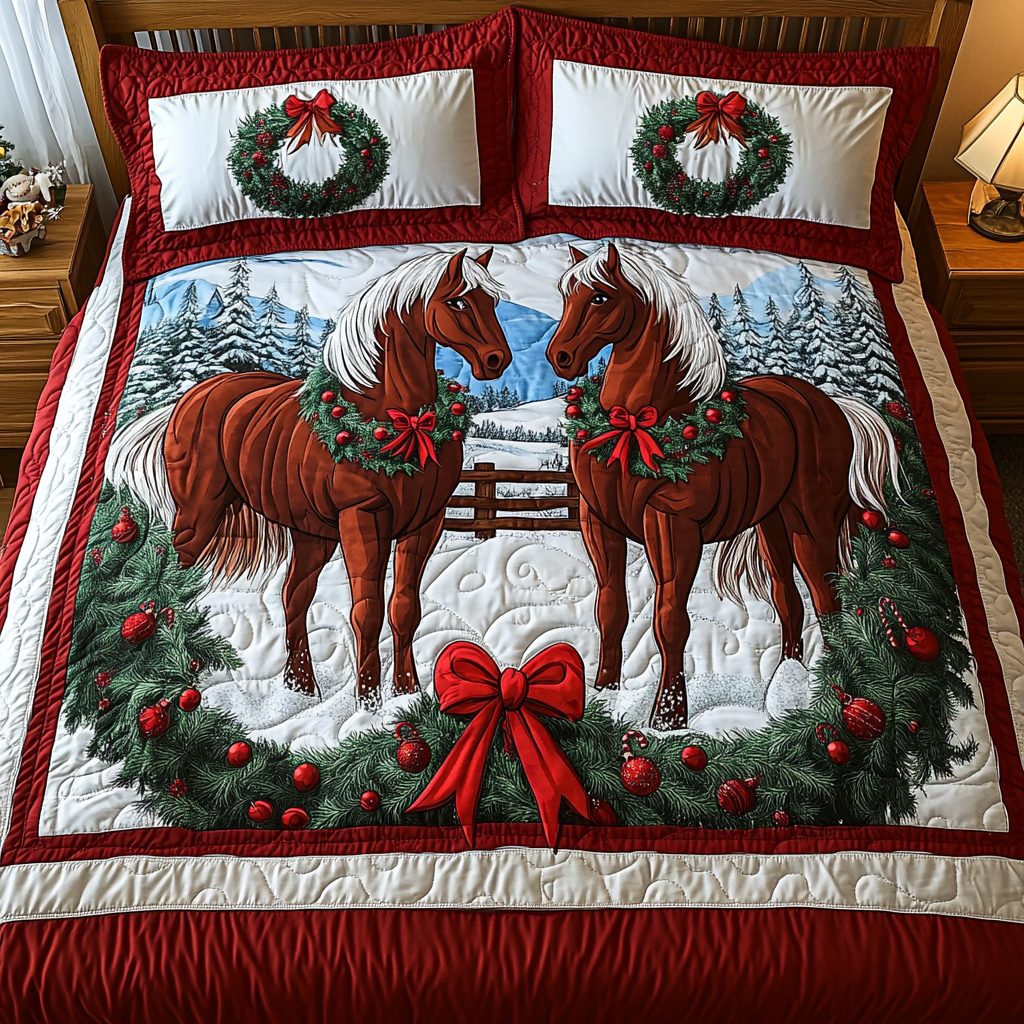 Christmas Horse TAI201124275 Quilt Bedding Set