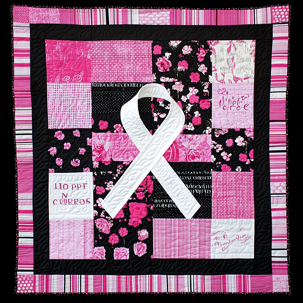 Breast Cancer Ribbon TAI101224130 Quilt Blanket