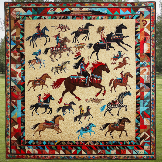 Native Horse TAI151024382 Quilt Blanket