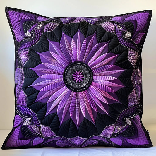 Purple Flower TAI240424171 Quilted Pillow Case