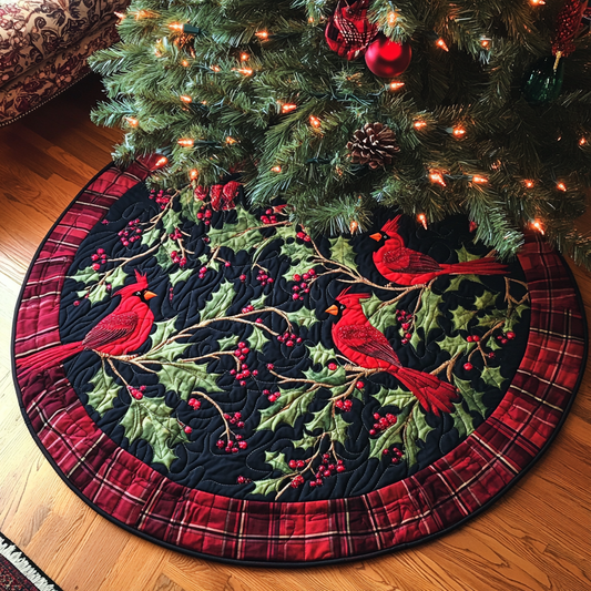 Christmas Cardinal TAI091024303 Quilted Tree Skirt