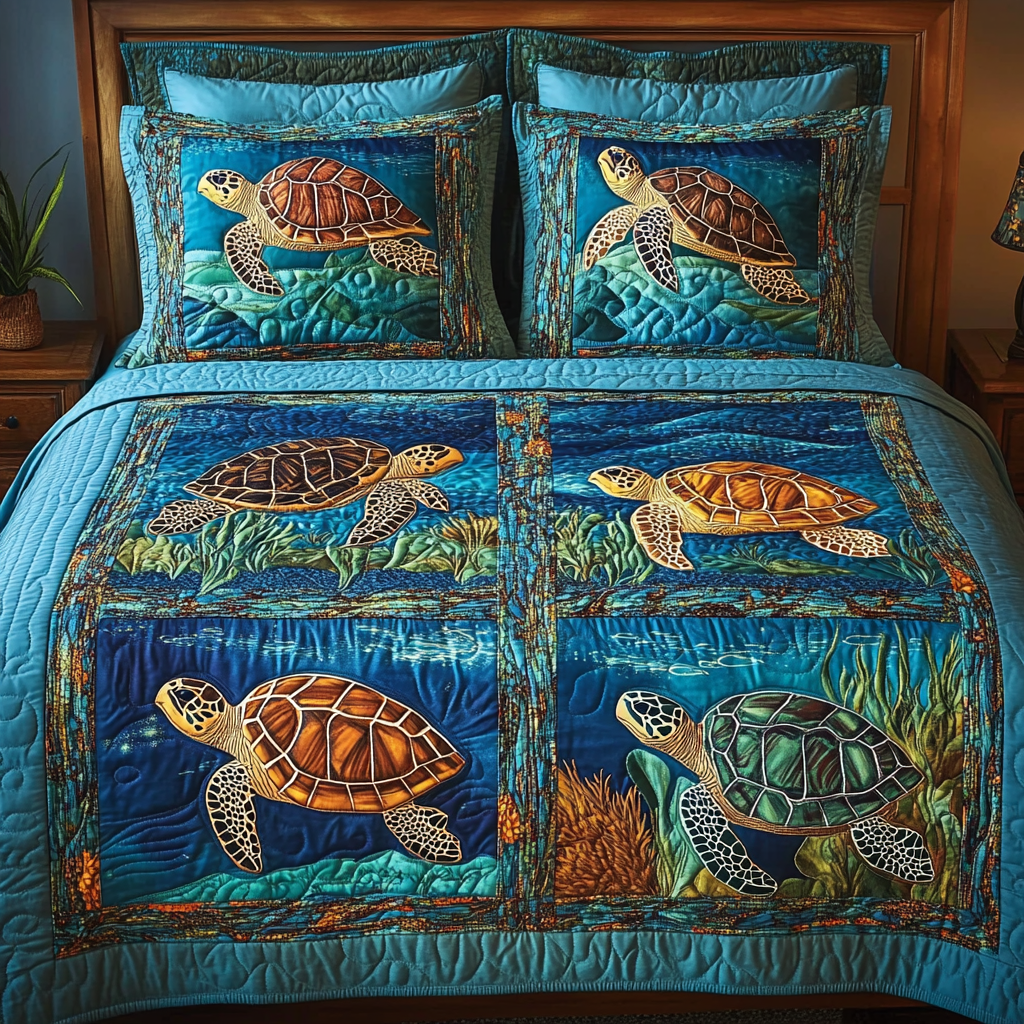 Sea Turtle TAI141124145 Quilt Bedding Set