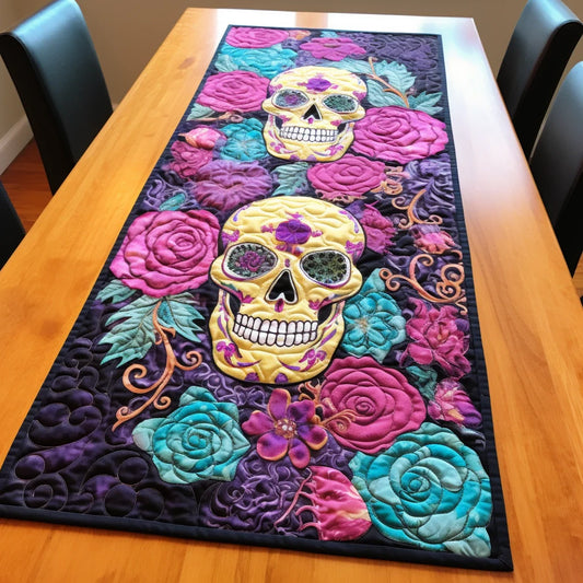 Sugar Skull TAI260224319 Quilted Table Runner