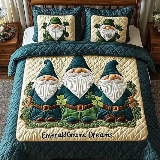 St Patrick Gnome TAI101224498 Quilt Bedding Set