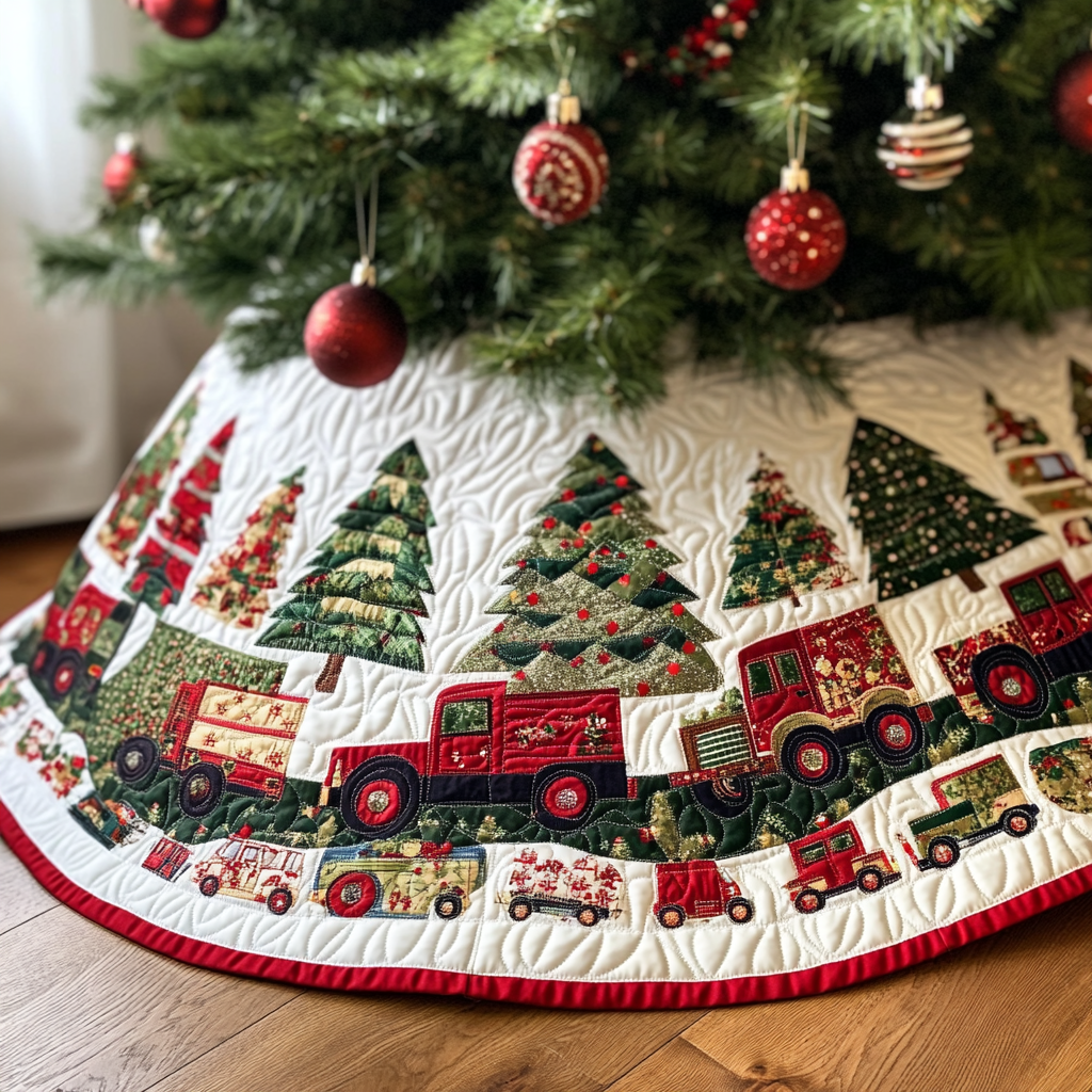 Christmas Truck DAI230924032 Quilted Tree Skirt