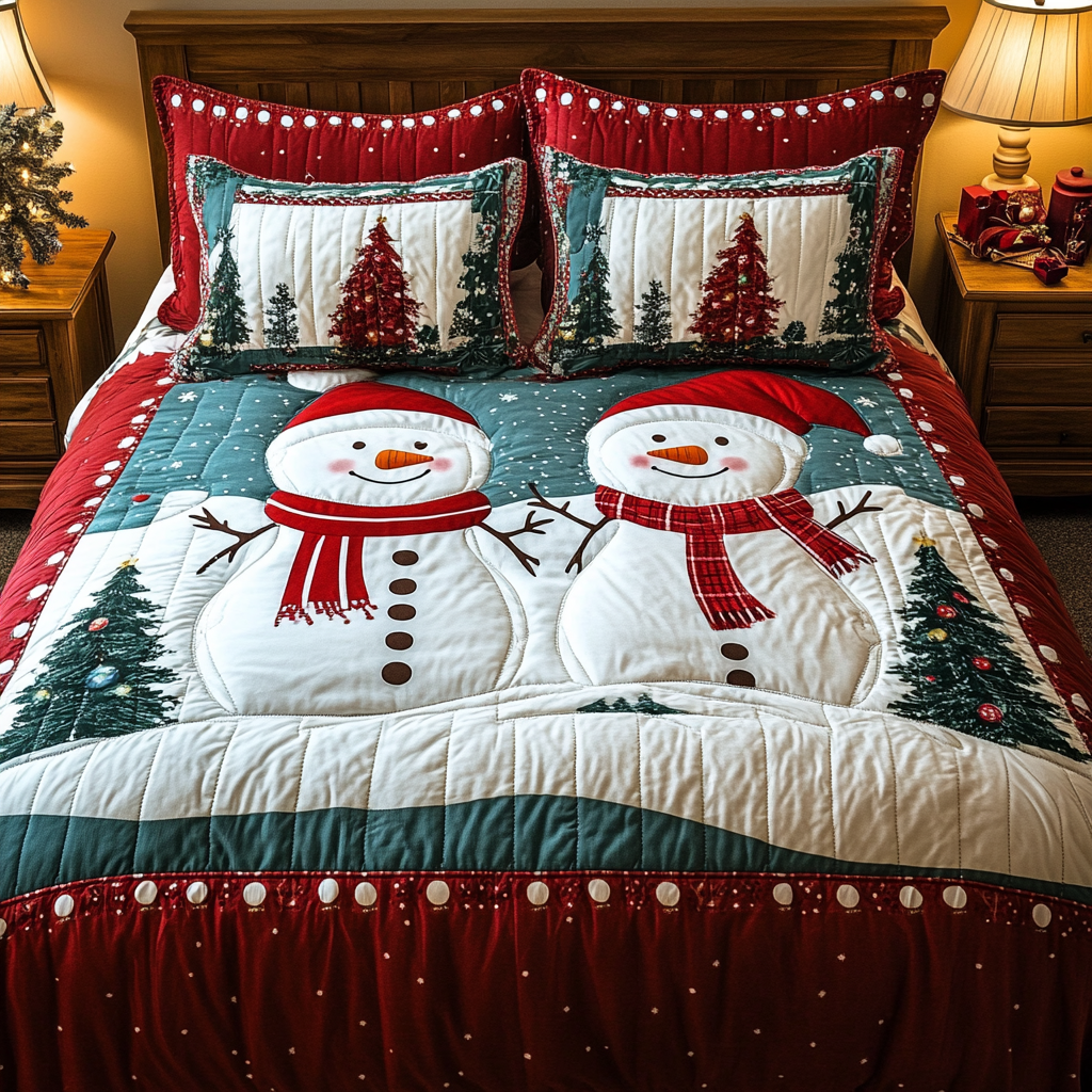 Christmas Snowman TAI141124052 Quilt Bedding Set