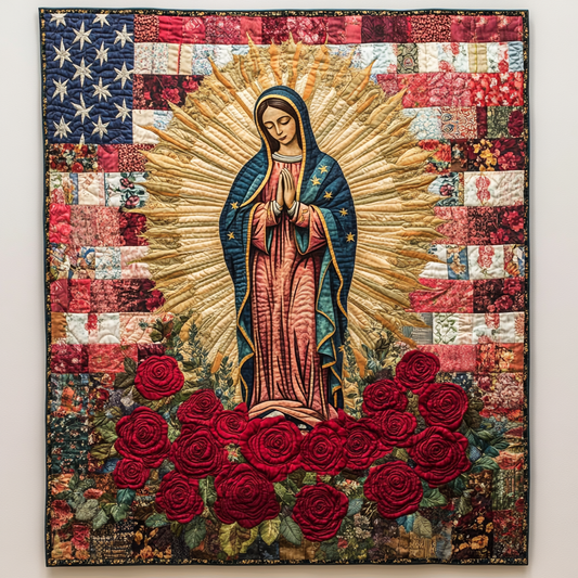 Patriotic Mother Mary DAI141124528 Quilt Blanket