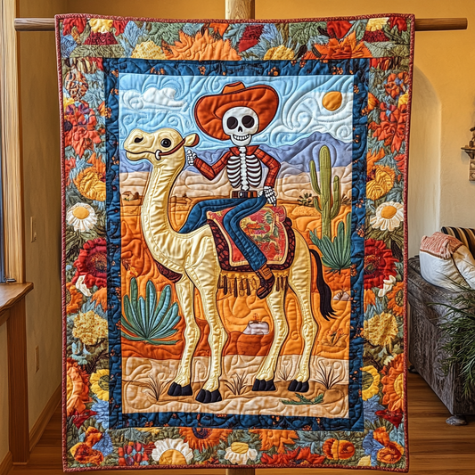 Desert Cowboy Skeleton DAI241224384 Quilt Blanket