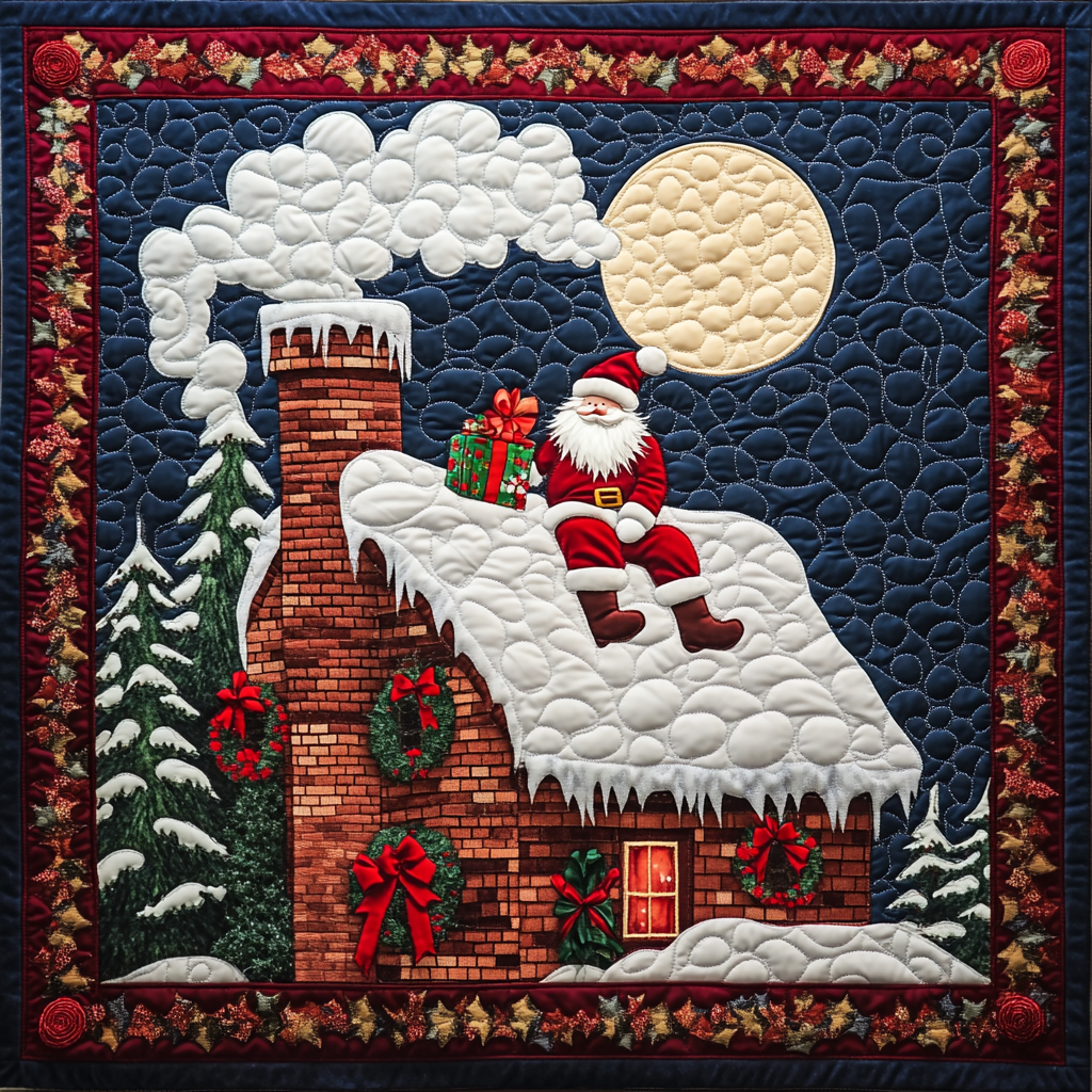 Santa On The Roof DAI231124013 Quilt Blanket