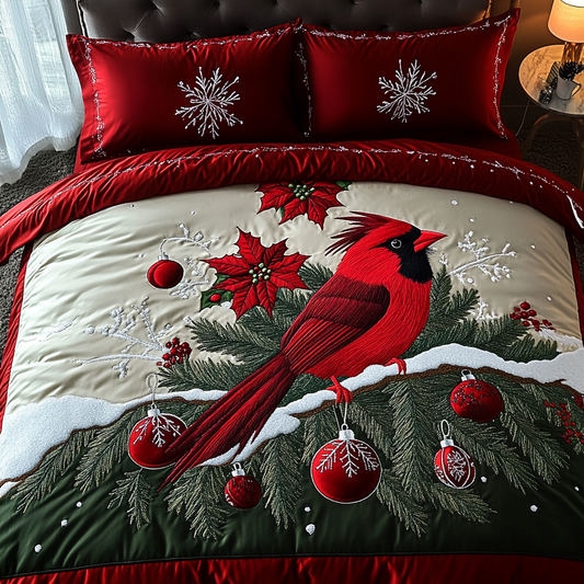 Christmas Cardinal TAI201124238 Quilt Bedding Set