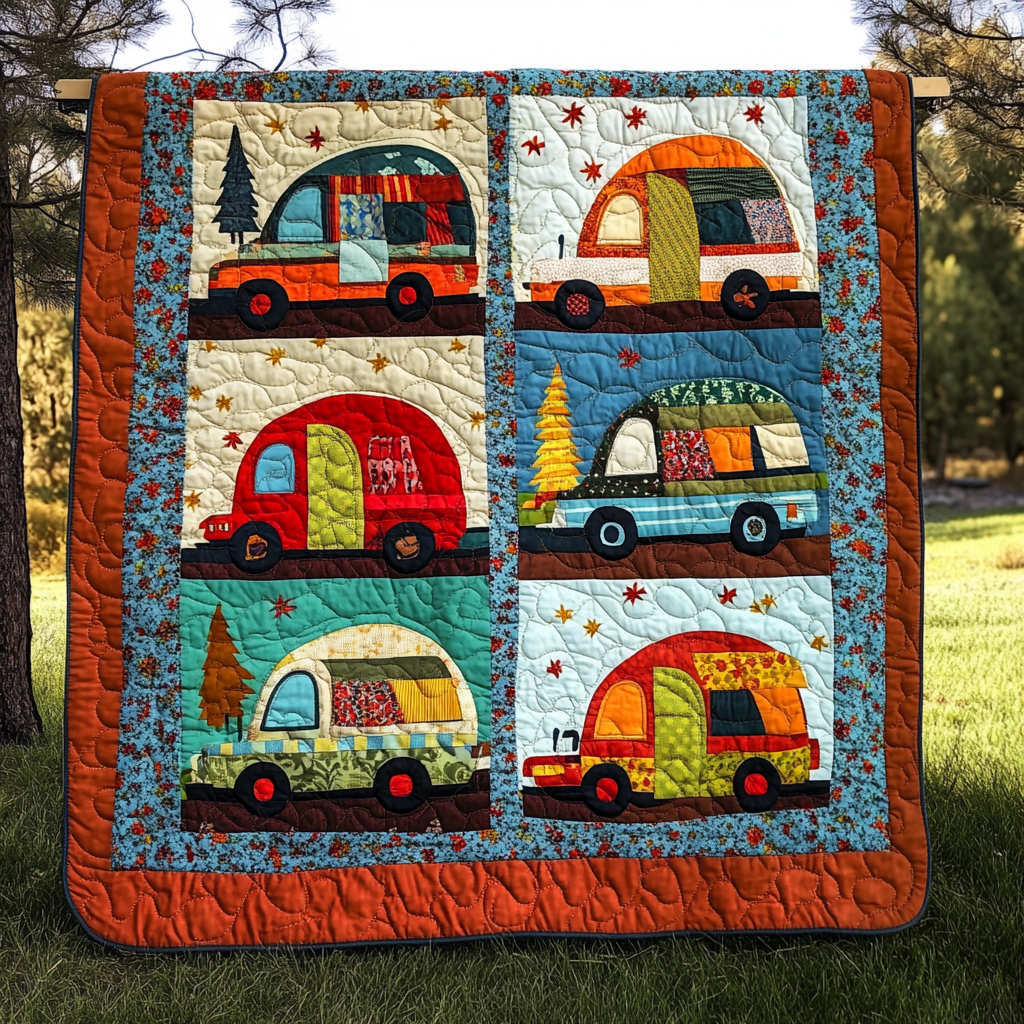 Camping Caravan DAI111124475 Quilt Blanket