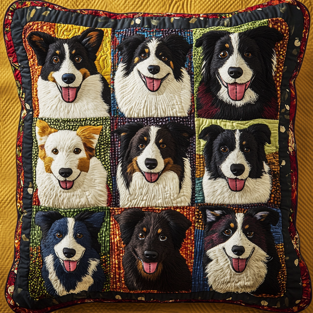 Border Collie TAI181024581 Quilted Pillow Case