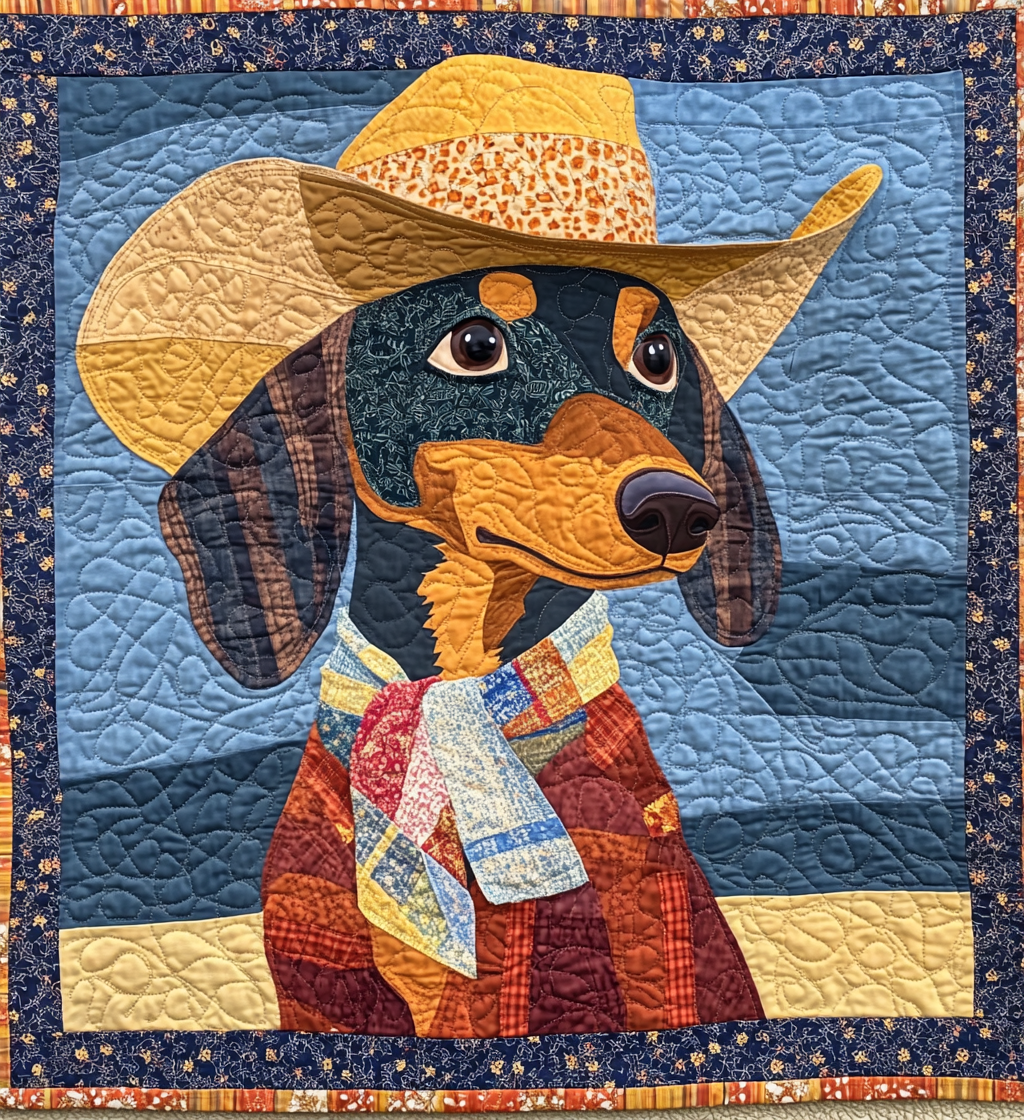 Cowboy Dachshund DAI241224396 Quilt Blanket