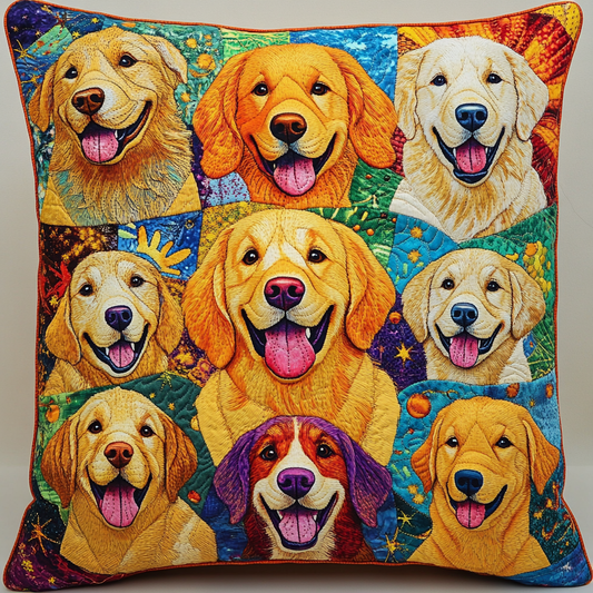 Golden Retriever TAI181024501 Quilted Pillow Case