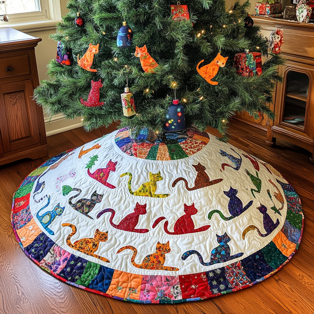 Cat DAI090924003 Quilted Tree Skirt