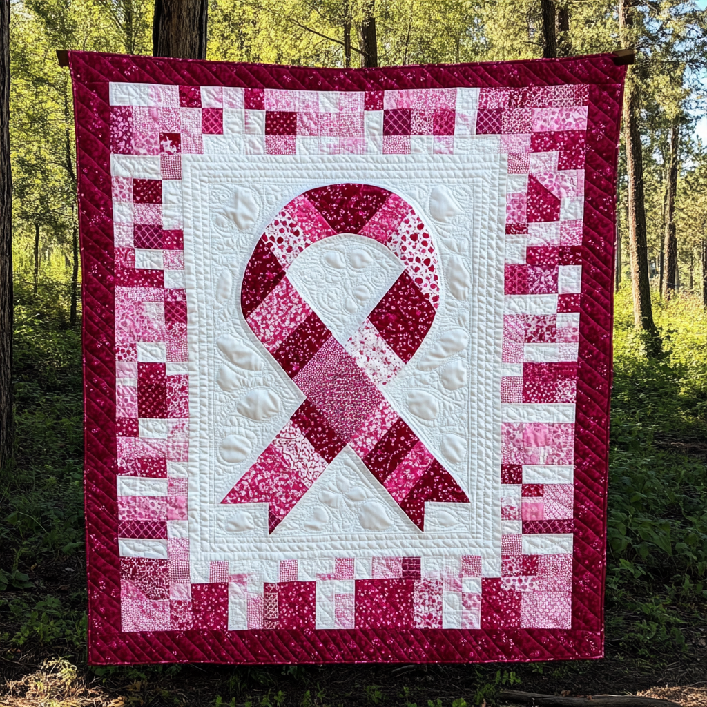 Breast Cancer Ribbon TAI101224177 Quilt Blanket