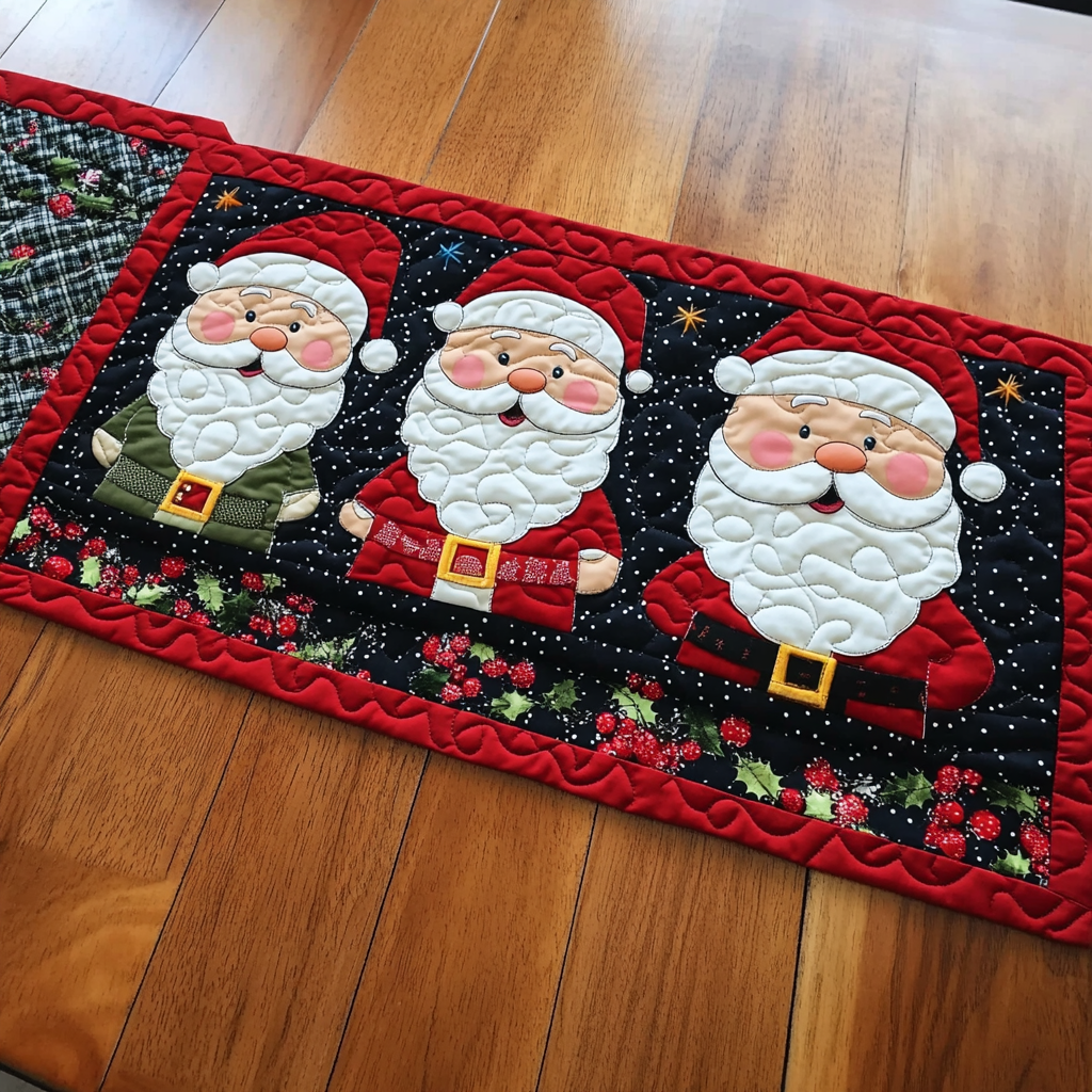 Christmas Santa TAI040924341 Quilted Table Runner