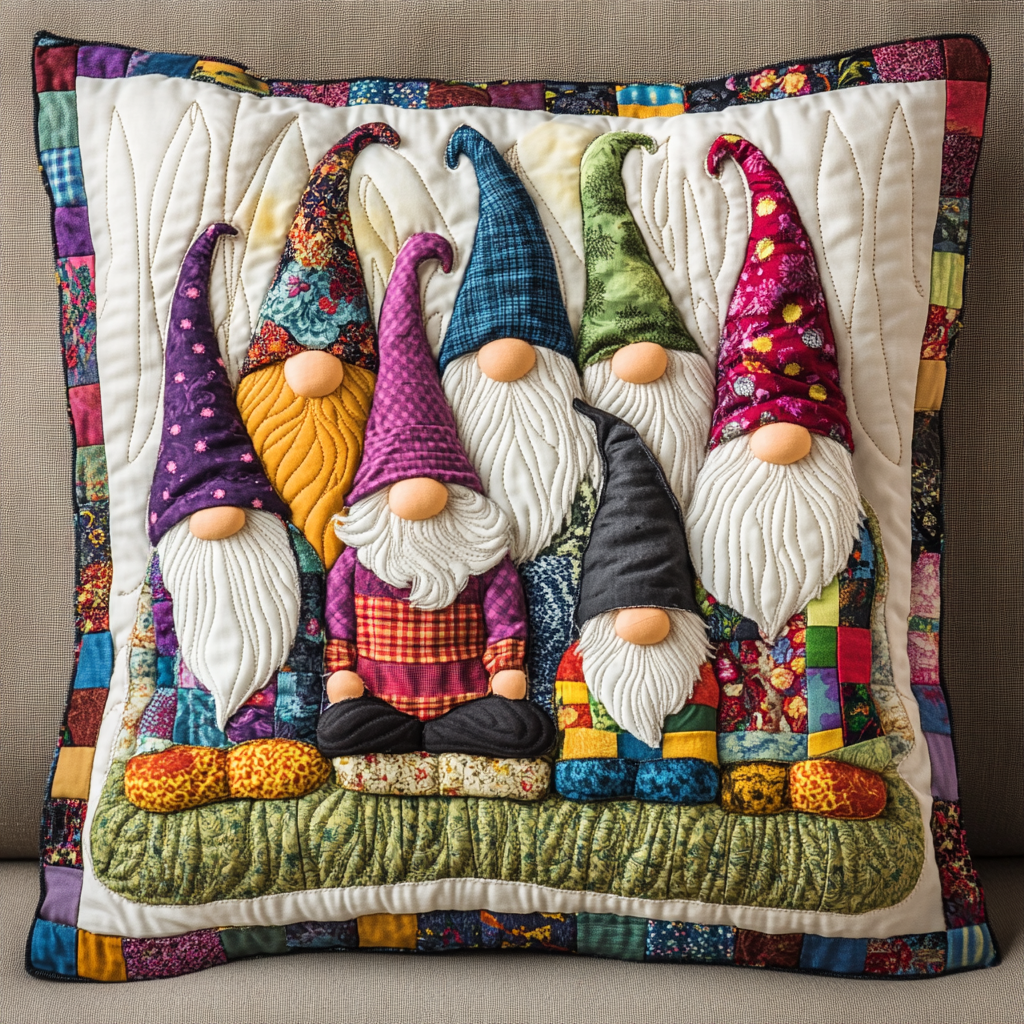 Christmas Gnome TAI181024508 Quilted Pillow Case