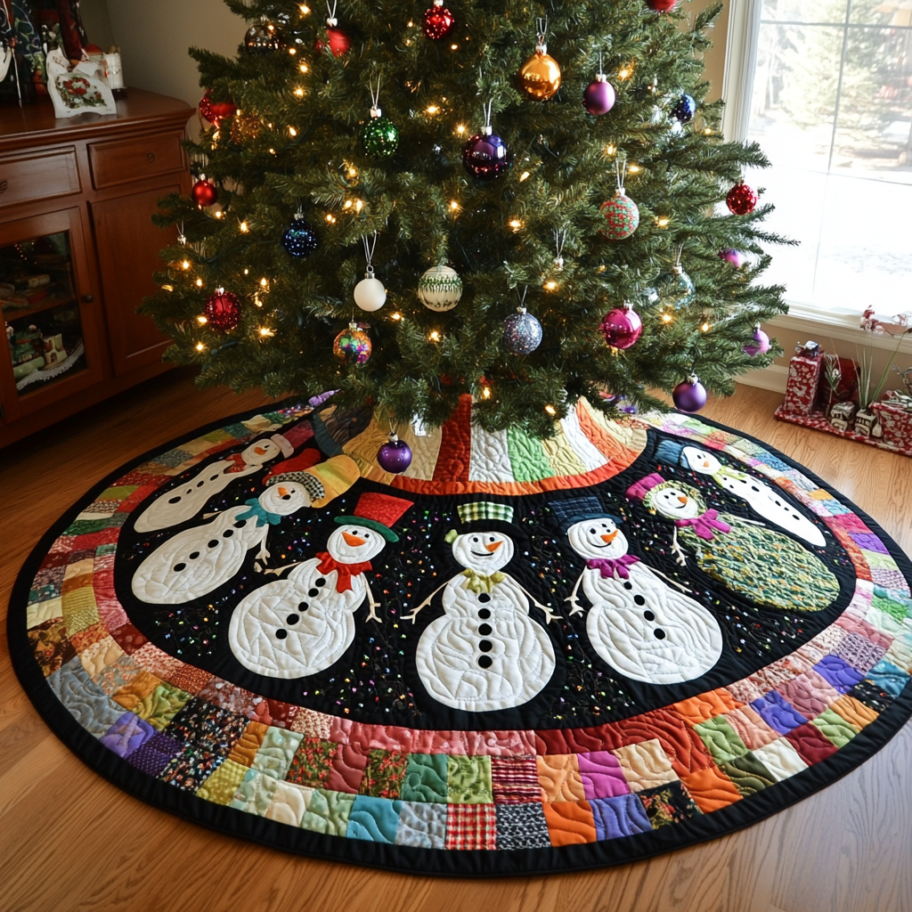 Christmas Snowman TAI021024106 Quilted Tree Skirt