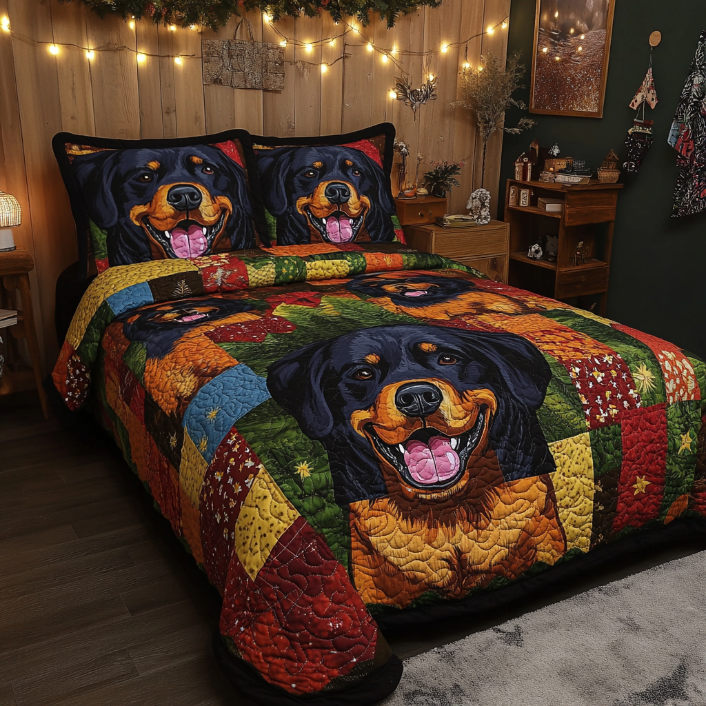 Rottweiler TAI181024375 Quilt Bedding Set