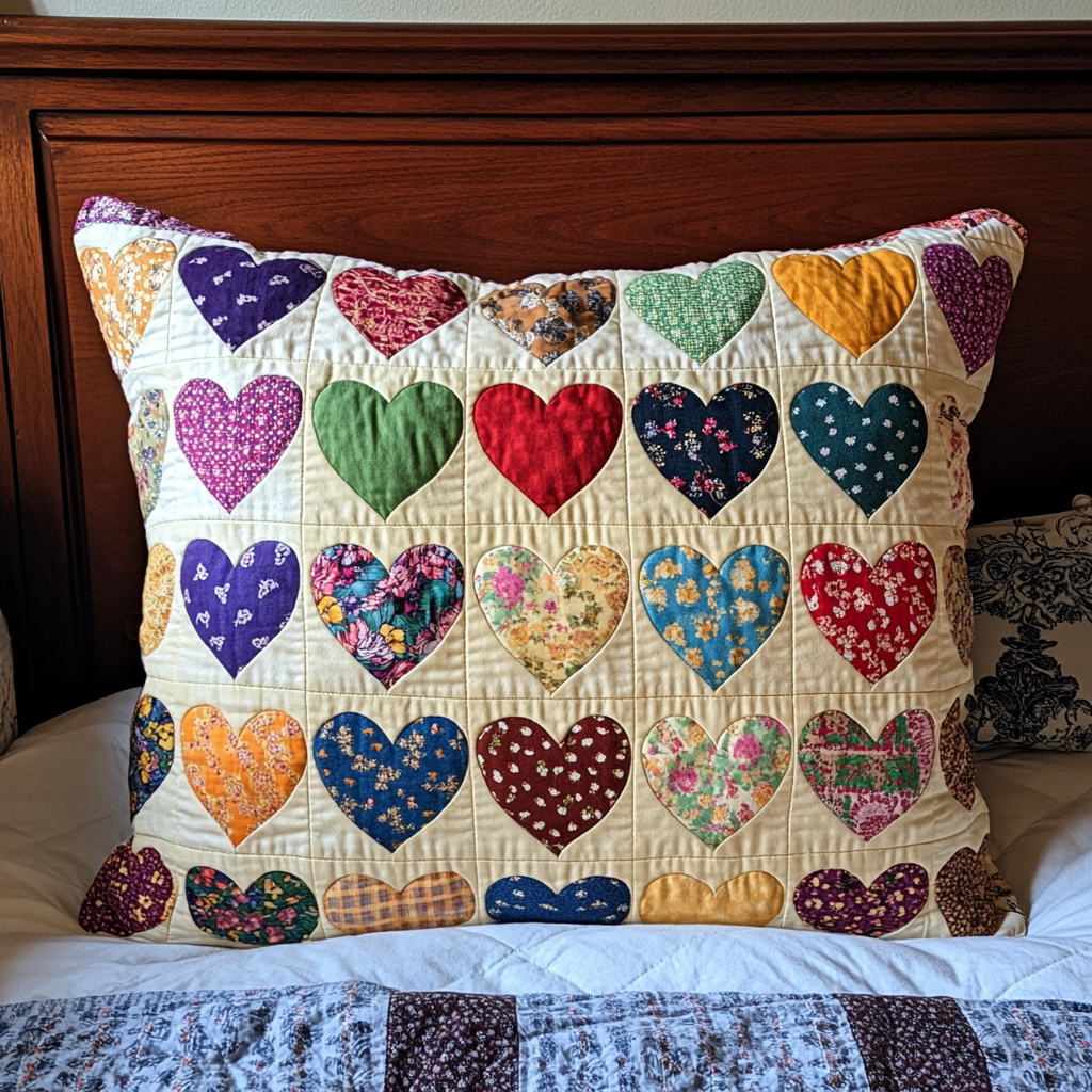 Heart TAI181024441 Quilted Pillow Case