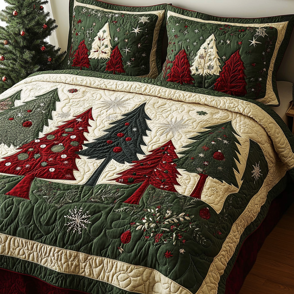 Christmas Tree TAI141124211 Quilt Bedding Set