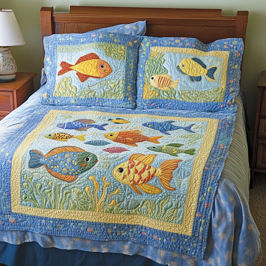 Fish DAI280824048 Quilt Bedding Set