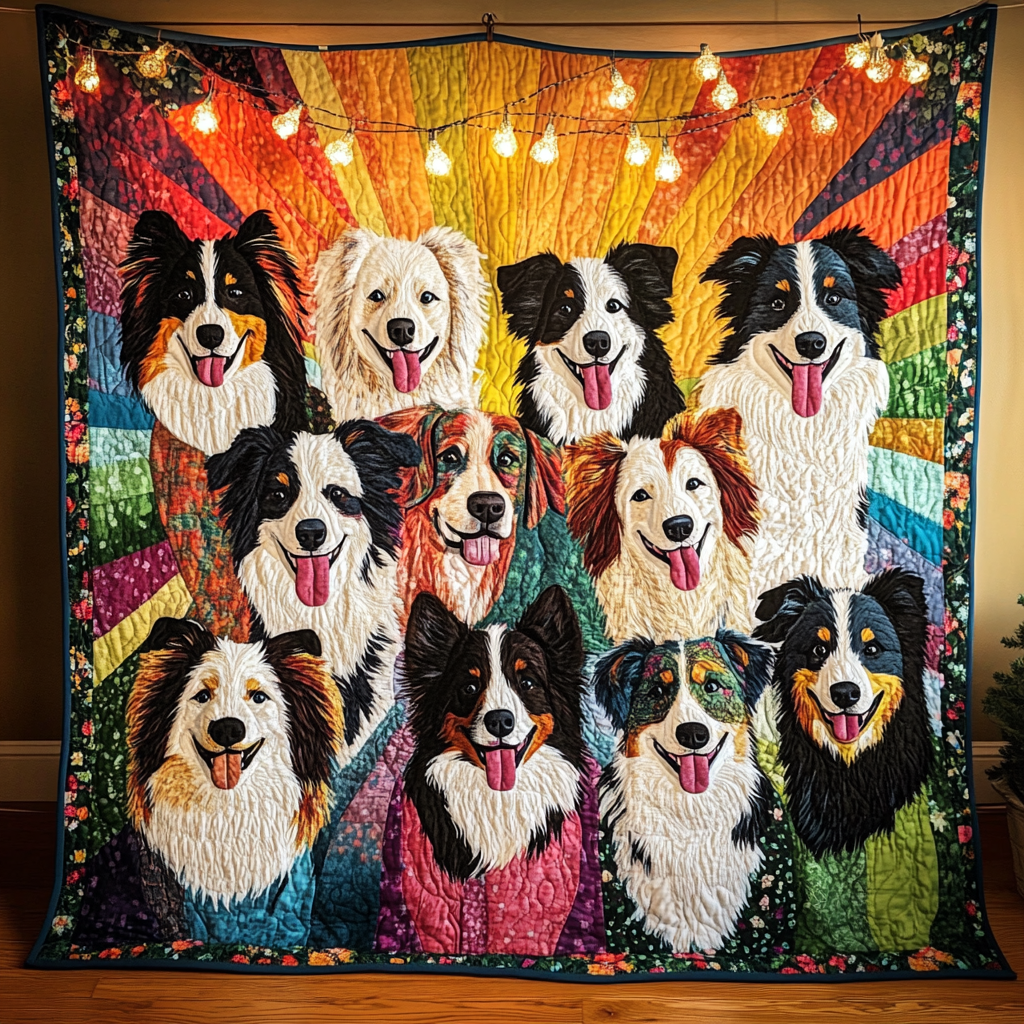 Border Collie TAI181024062 Quilt Blanket