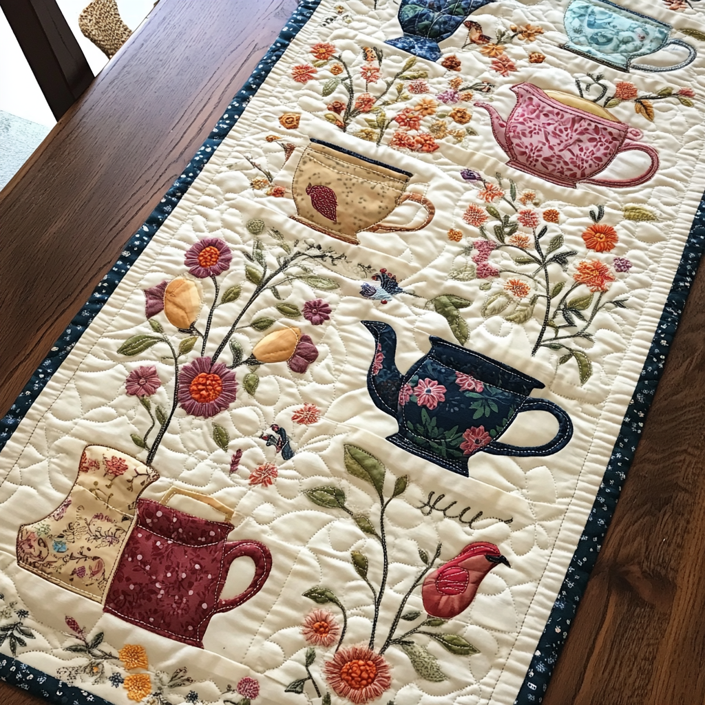 Teapot TAI041024304 Quilted Table Runner