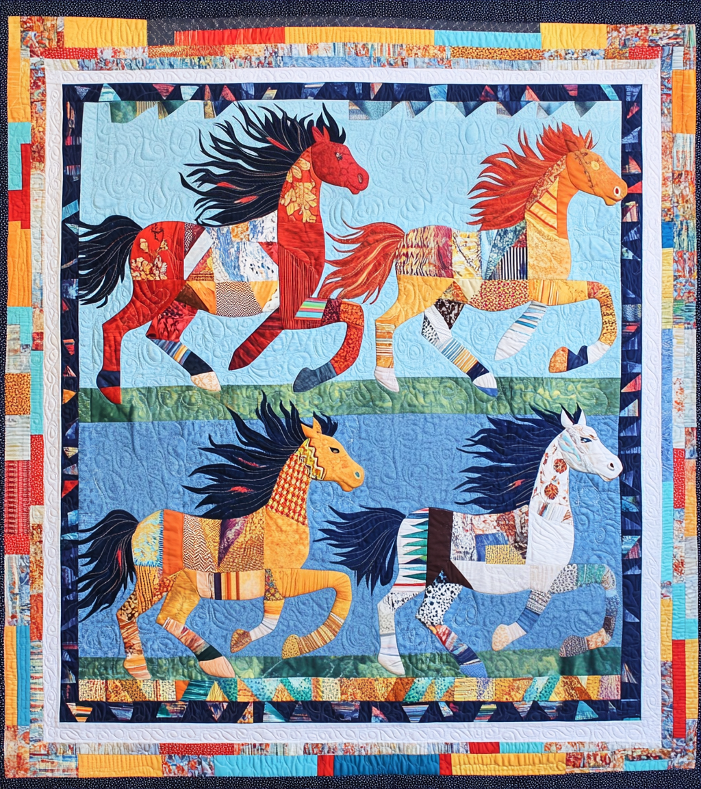 Native American Horse DAI090924079 Quilt Blanket