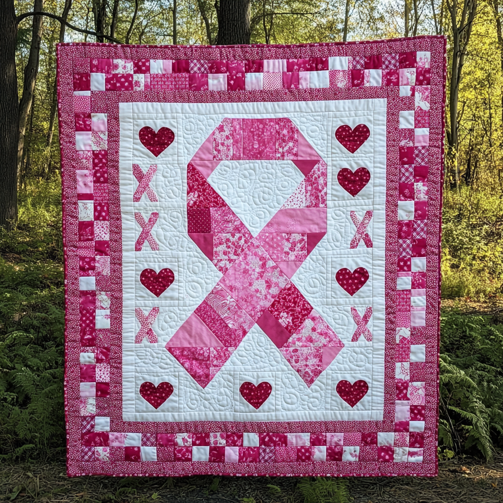 Breast Cancer Ribbon TAI101224173 Quilt Blanket