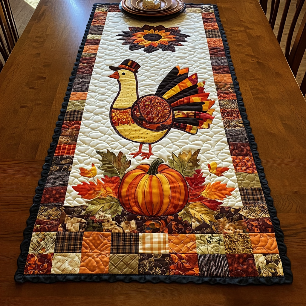 Autumn Turkey TAI041024345 Quilted Table Runner