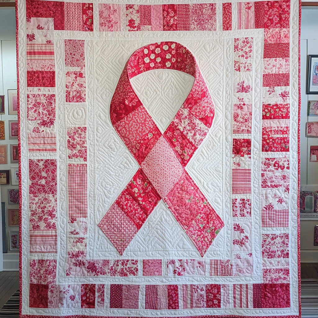 Breast Cancer Ribbon TAI101224147 Quilt Blanket