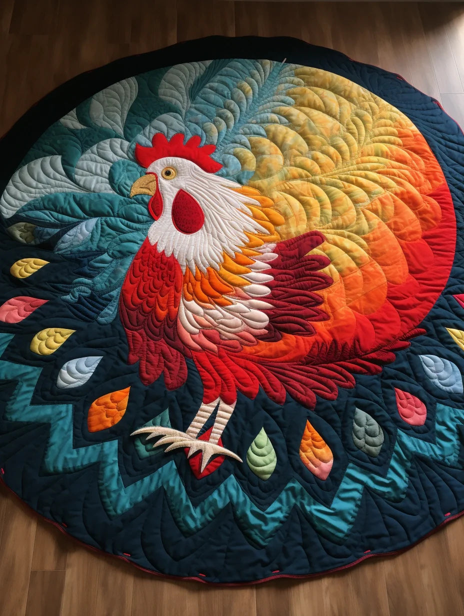 Chicken TAI221223092 Quilted Round Mat