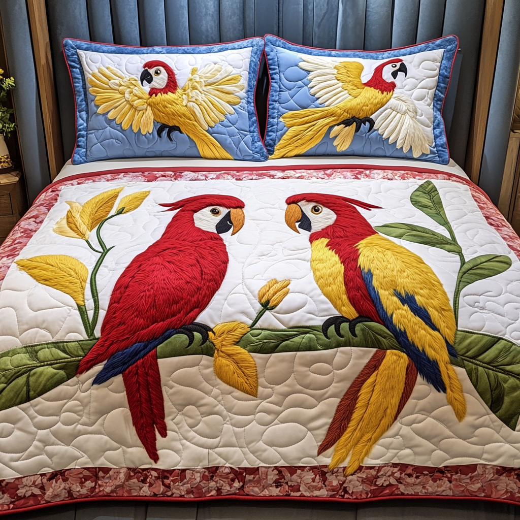 Parrot DAI281124124 Quilt Bedding Set