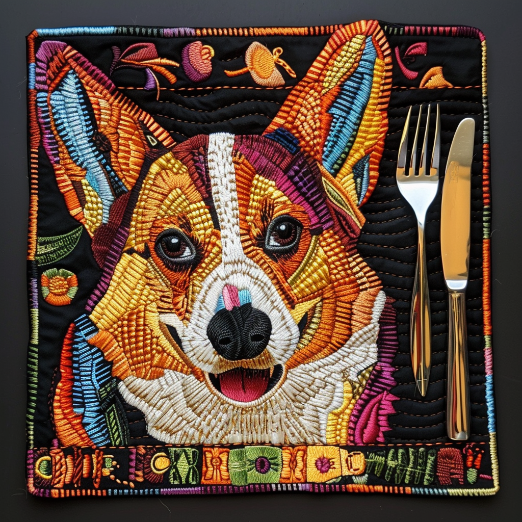 Corgi TAI21052415 Quilted Placemats