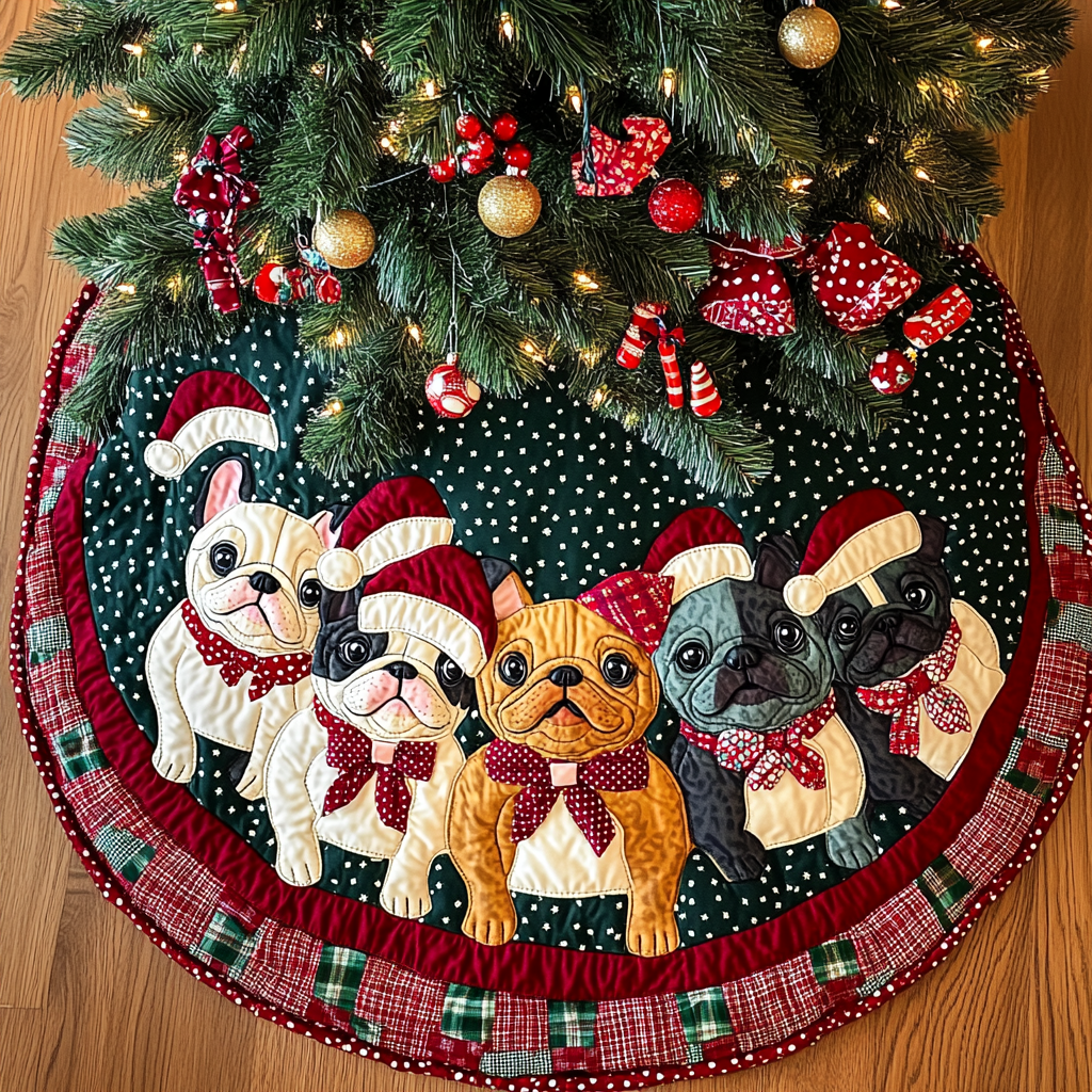 French Bulldog TAI041024197 Quilted Tree Skirt