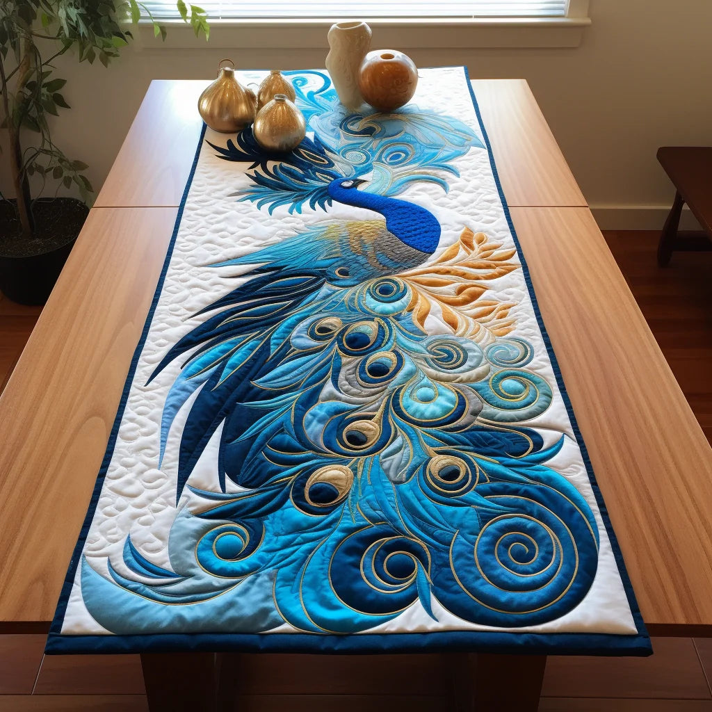 Peacock TAI260224491 Quilted Table Runner