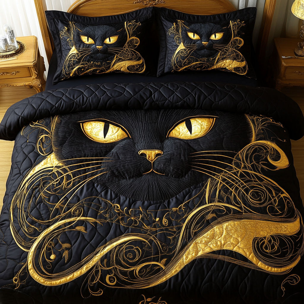 Black Cat TAI141124126 Quilt Bedding Set