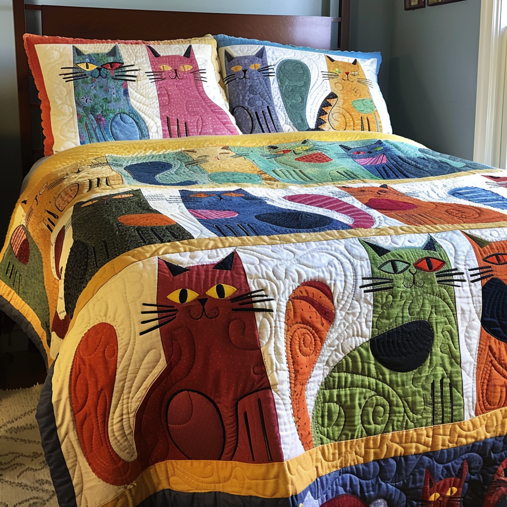 Cat TAI040724004 Quilt Bedding Set