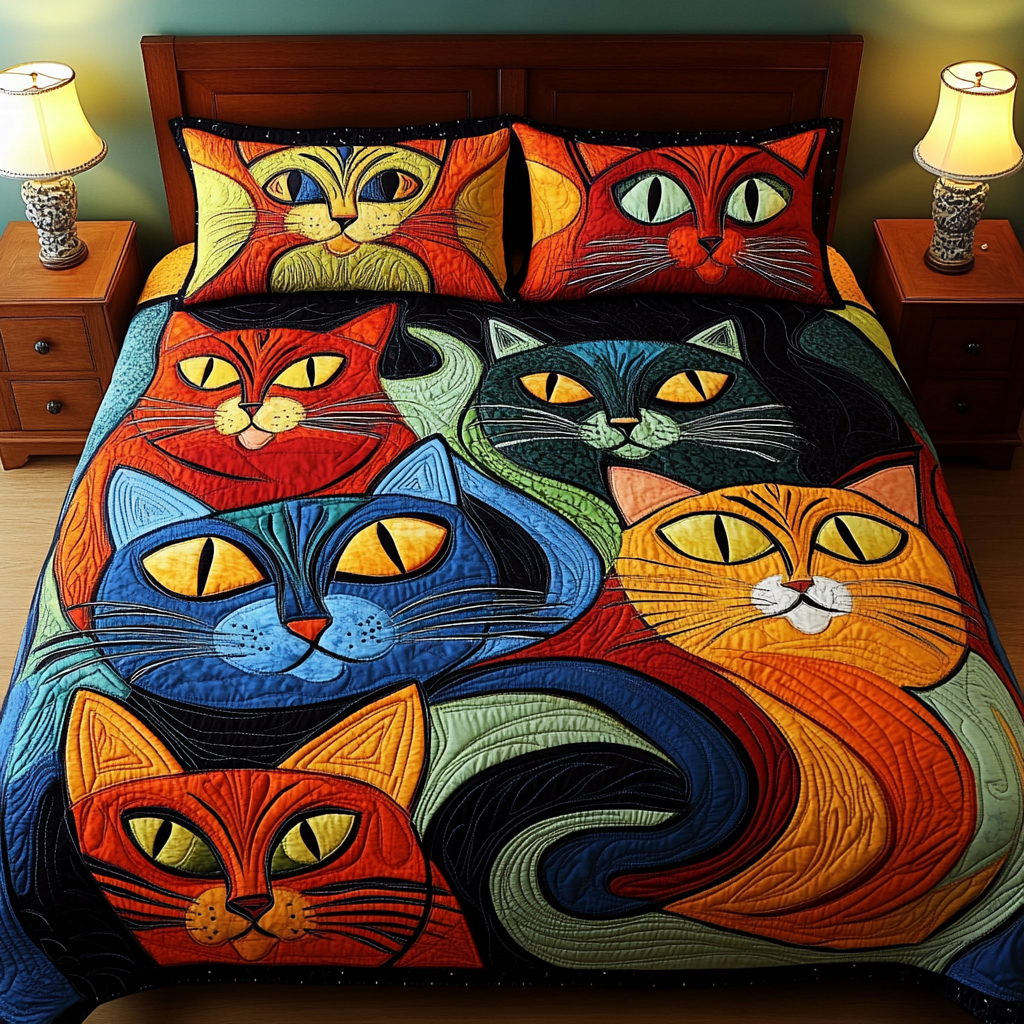 Cats TAI201124199 Quilt Bedding Set