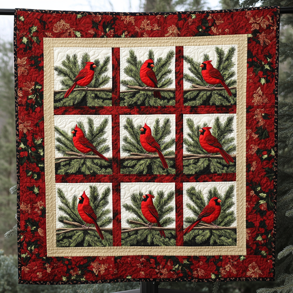 Christmas Cardinal TAI091024246 Quilt Blanket