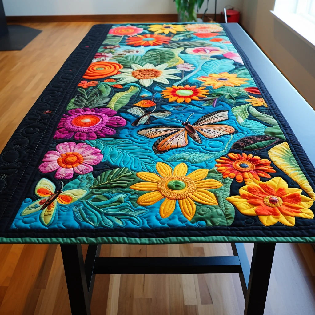 Flower Garden TAI260224351 Quilted Table Runner