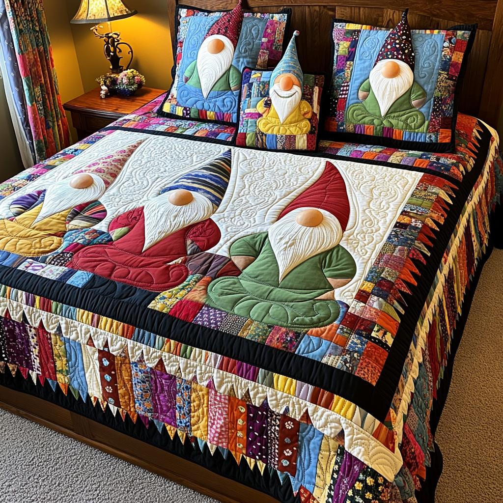 Christmas Gnome TAI181024215 Quilt Bedding Set