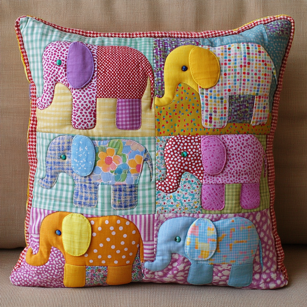 Elephant DAI230924141 Quilted Pillow Case